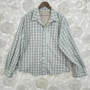Eddie Bauer Mens Large Plaid Long Sleeve Button-Down Shirt  Oudoor